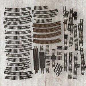 Lionel HO Brass Model Railroad Train Track Curved Switches Straight 48-PC Lot